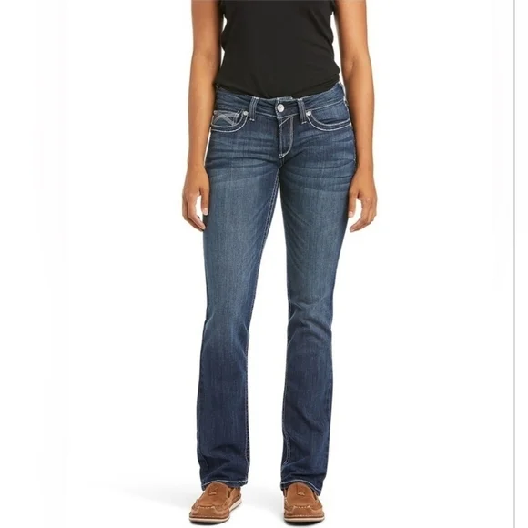 Ariat Blue Mr. Str Ivy Straight Leg Classic Jeans Suze 32R - Picture 2 of 11